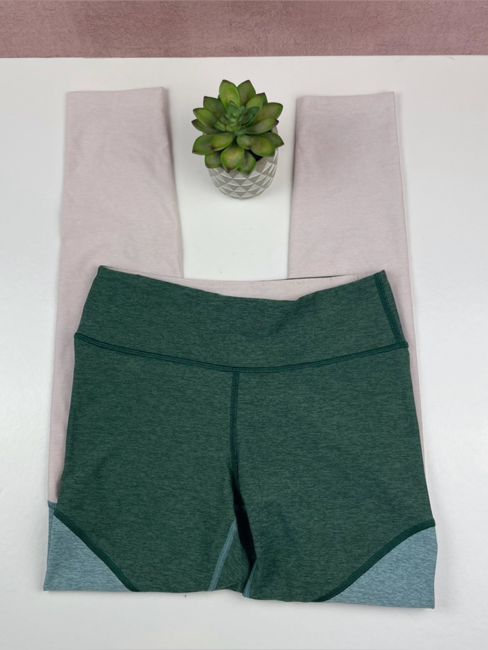 Outdoor Voices Green Blue White Workout Athletic Leggings Women Small Stretch